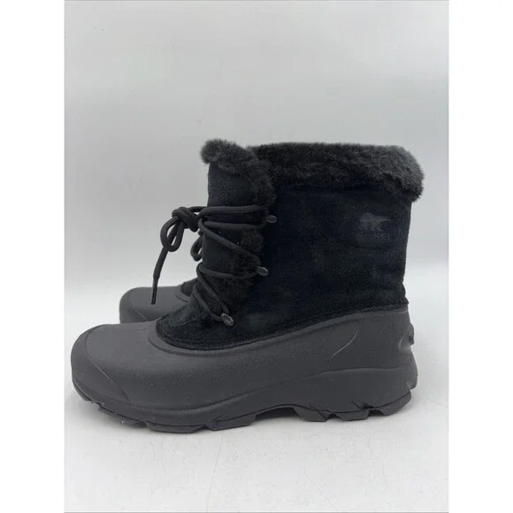 SOREL Womens Snow Angel Black Suede/Leather Snow Boots Size 10 M - Picture 3 of 6